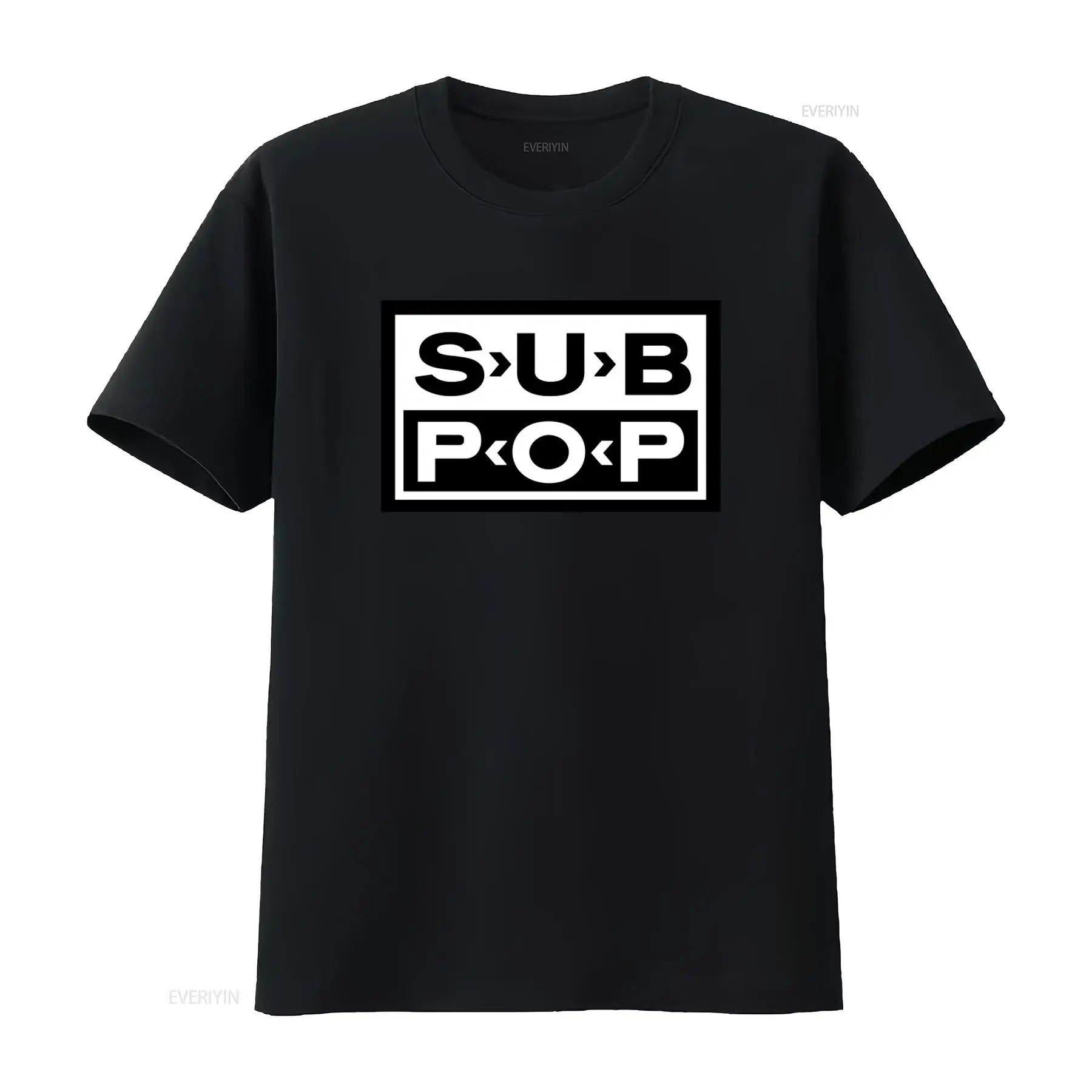 Mens Fashion Black Shirt - Футболка с логотипом Sub Pop, черная