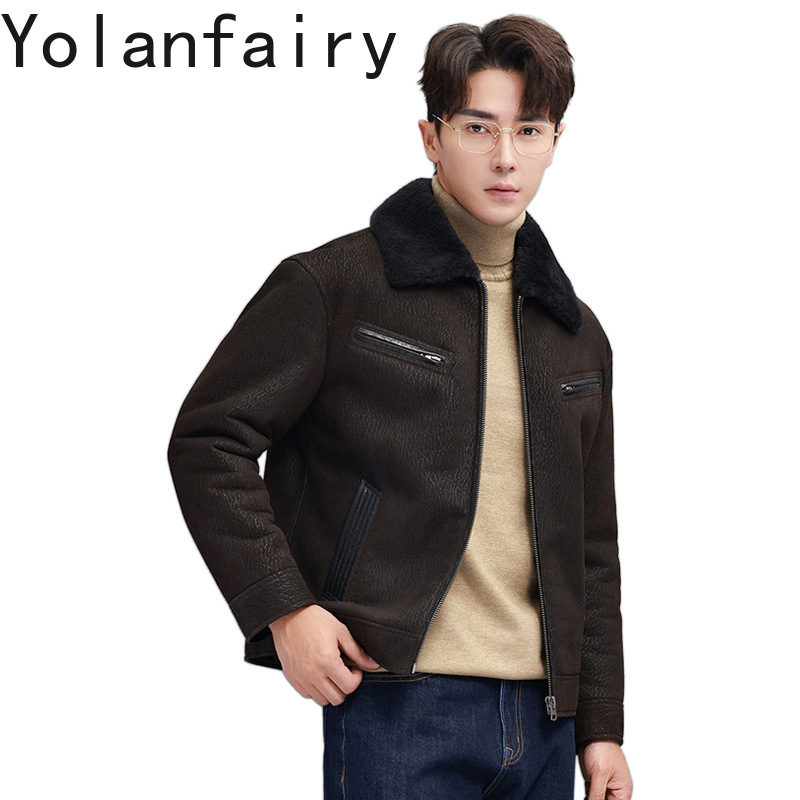 Men'S Fashion Zipper Jacket - YOLANFAIRY винтажная модная шуба из натурального