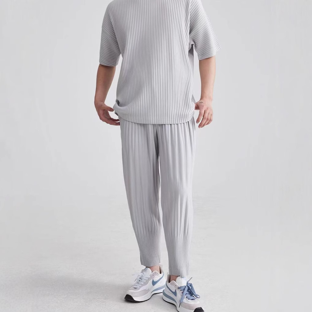 Men'S Fashion Pants 2025 - Miyake плиссированные шаровары, лето 2021, плиссированные