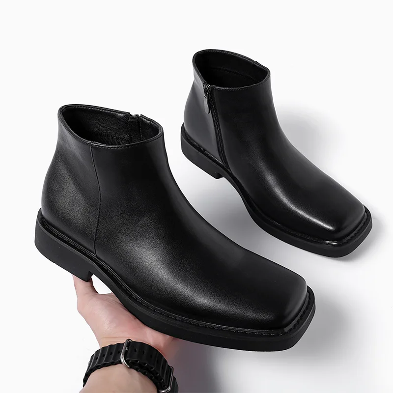 Men Fashion Vintage - Черная новая модная мужская повседневная кожаная