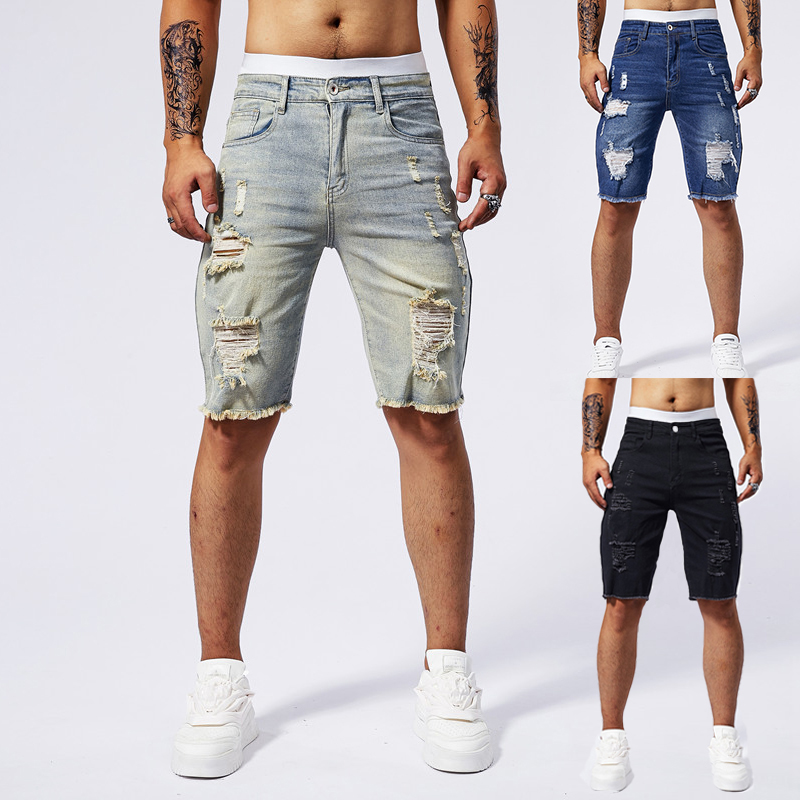 Men Fashion Jeans - Новинка лета 2024, мужские рваные джинсовые