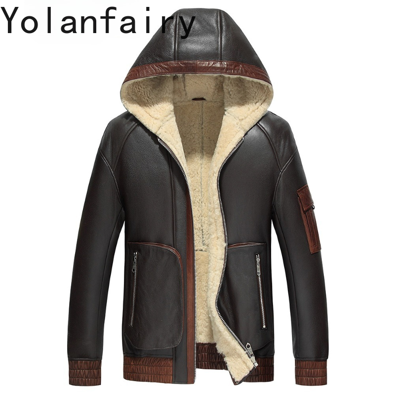 Men'S Fashion Zipper Jacket - YOLANFAIRY натуральная шерстяная шуба мужская с