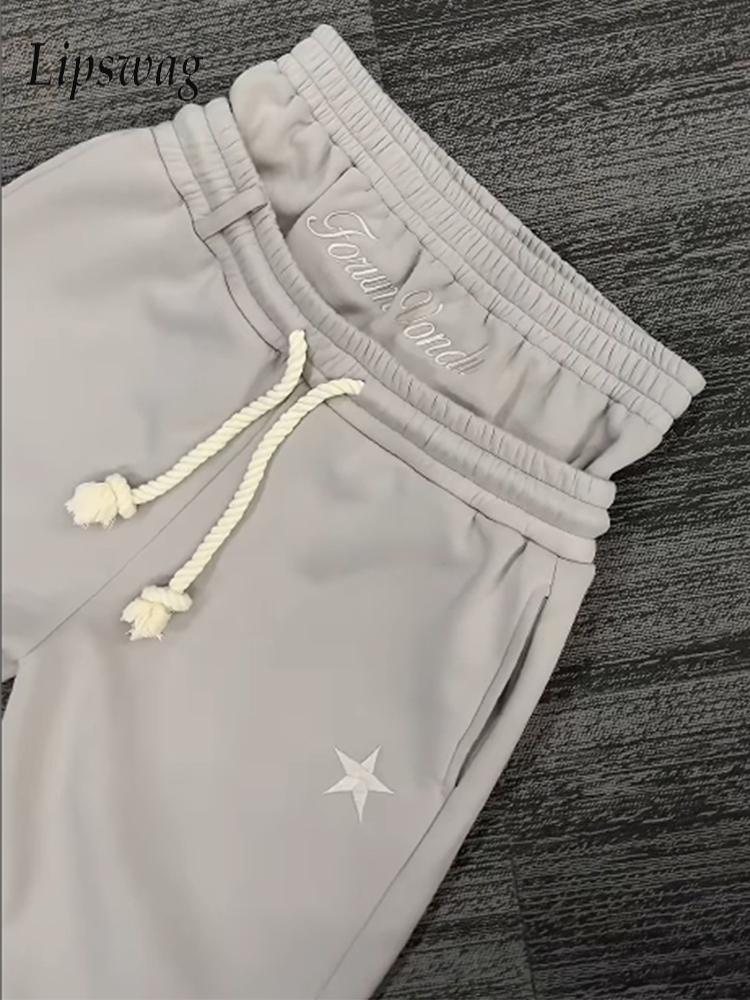 Mens Fashion Summer 2025 - Винтажные спортивные штаны Y2K со звездной