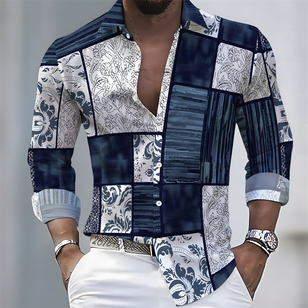 Mens Fashion Trend - Мужская рубашка с длинным рукавом в