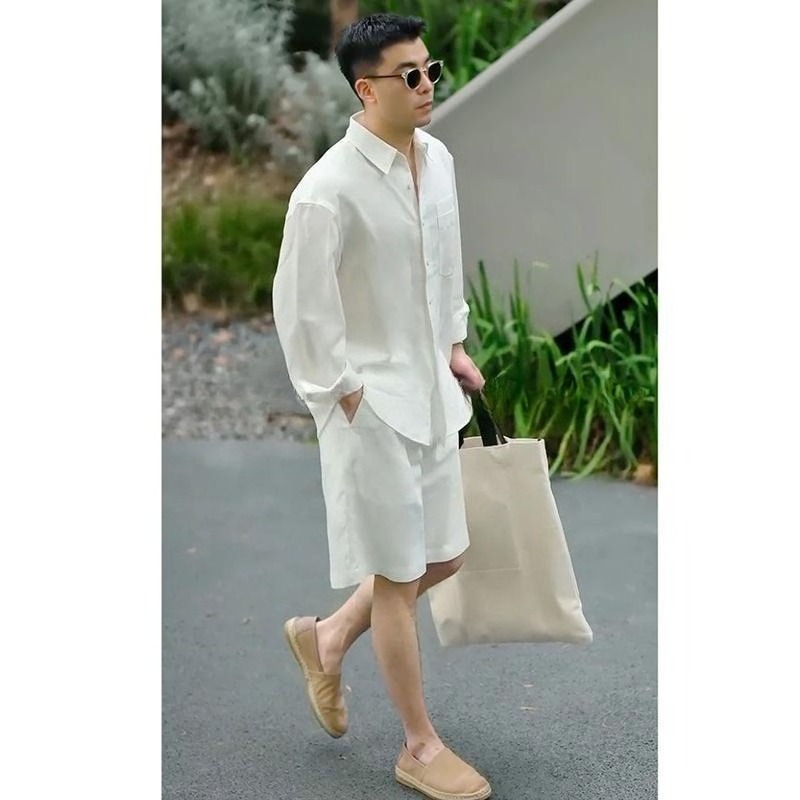 Mens Fashion Trend - Летний повседневный комплект: рубашка и шорты