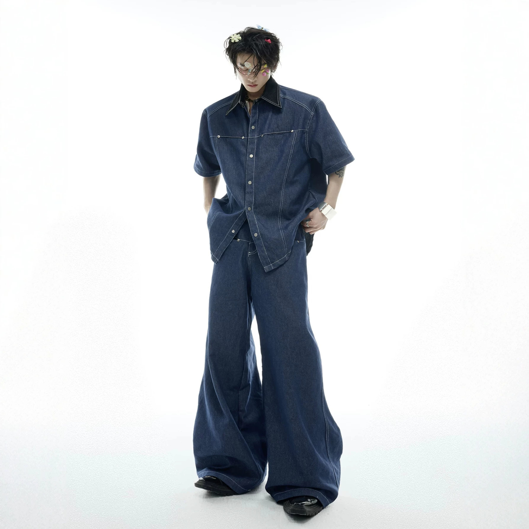 Men Fashion Jeans - Летний мужской джинсовый комплект в американском