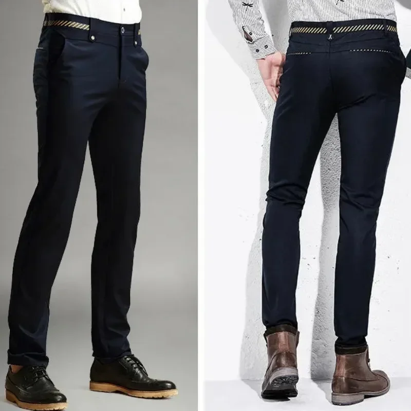 Formal Trouser Stretch - Мужские костюмы Брюки Рабочие эластичные прямые