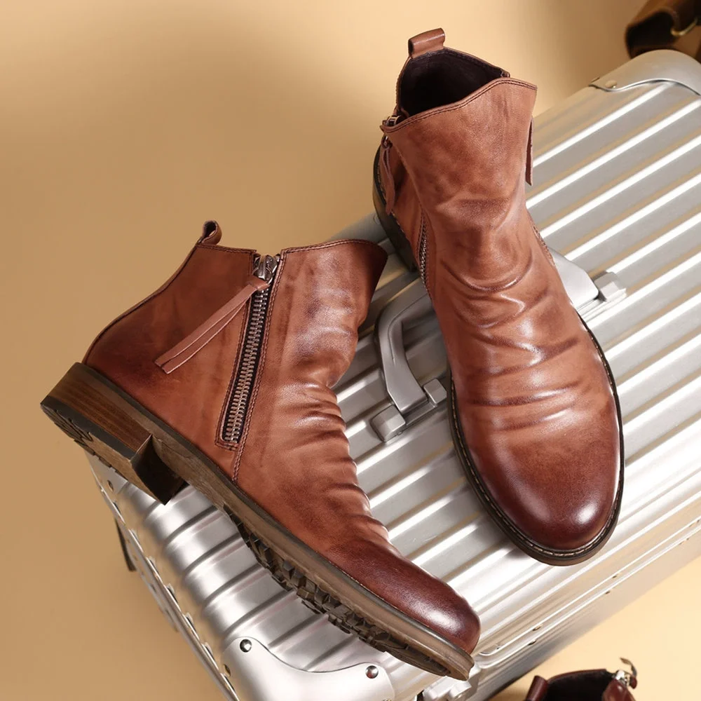 Men'S Fashion Plus - Модные мужские ботинки челси, осенние кожаные