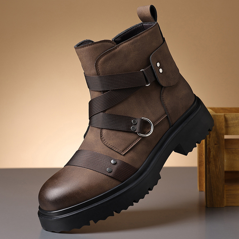 Men'S Fashion Footwear - Мужские ретро-ботинки из кожи с высоким