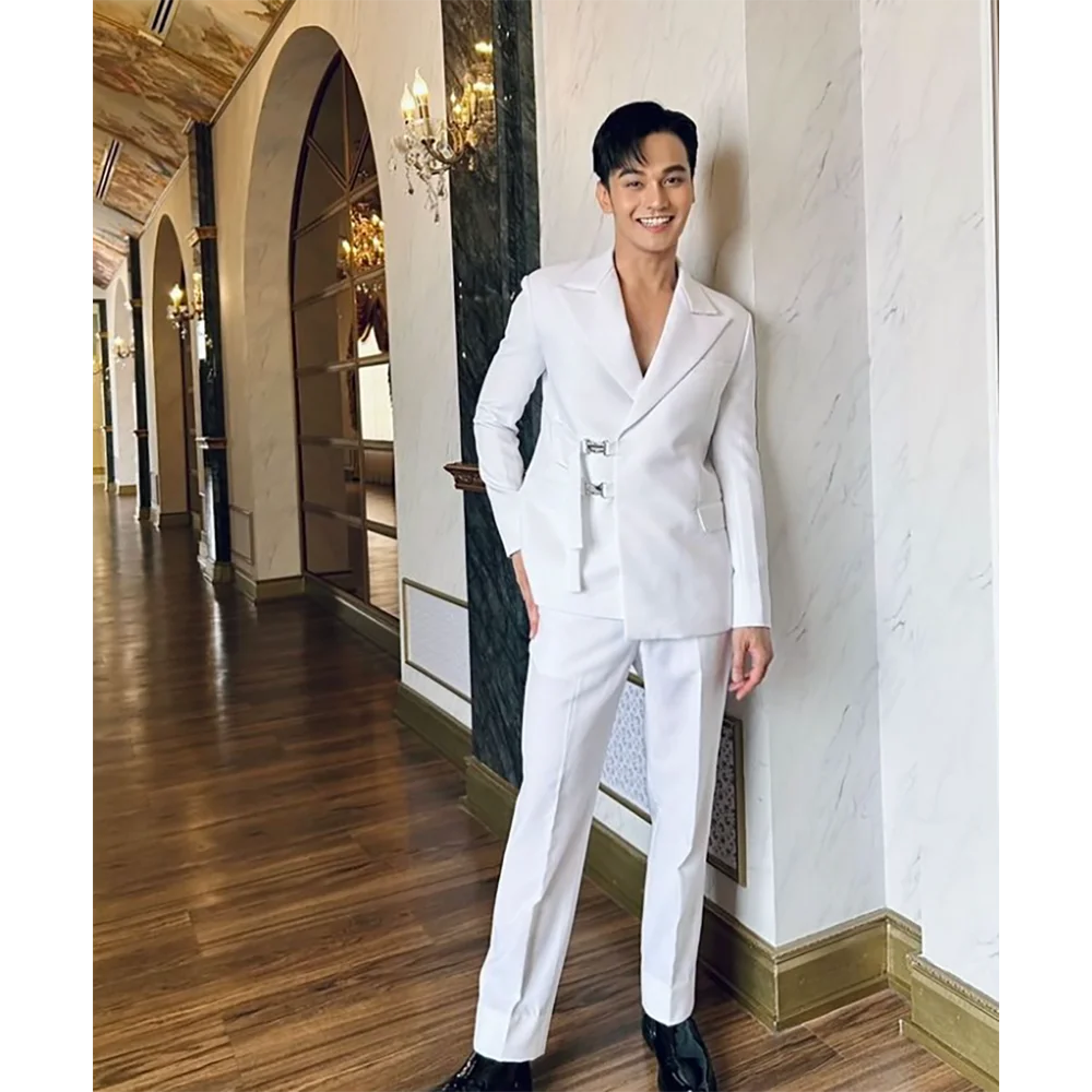Mens Fashion Trajes - Шикарный белый высококачественный мужской костюм из