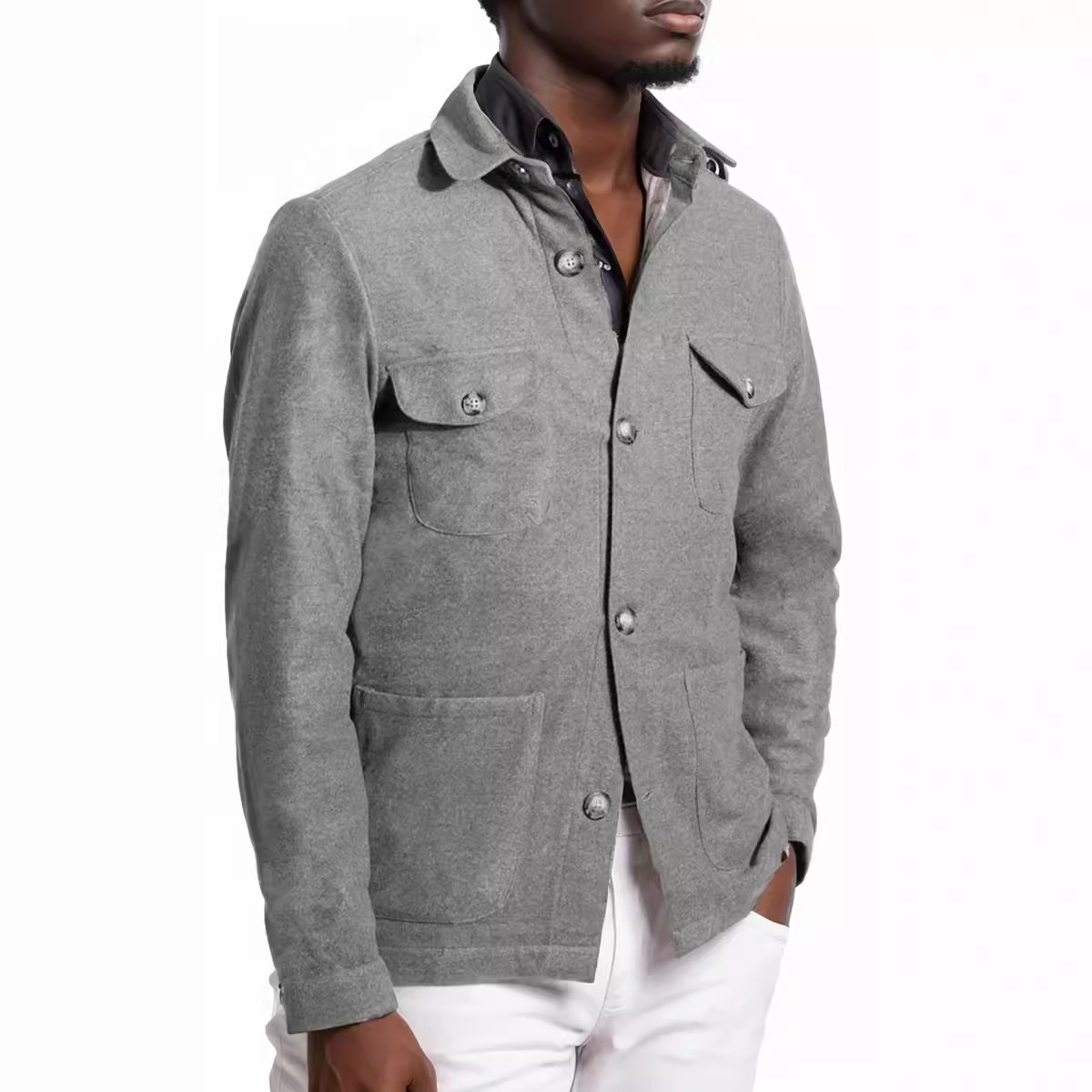 Mens Fashion Style Images - Мужская классическая куртка из шерстяной смеси: