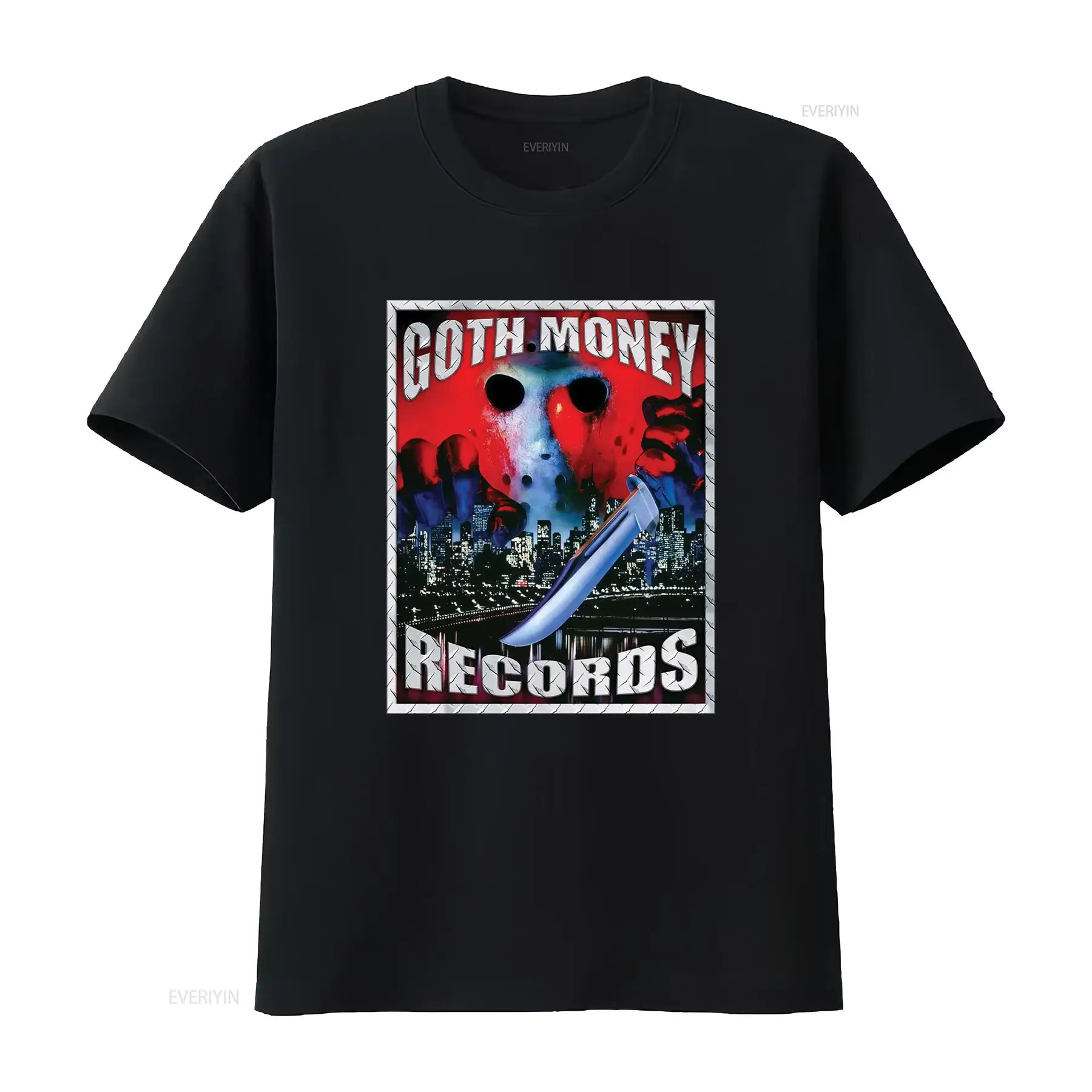 Mens Fashion Black Shirt - Футболка Goth Money Records с логотипом