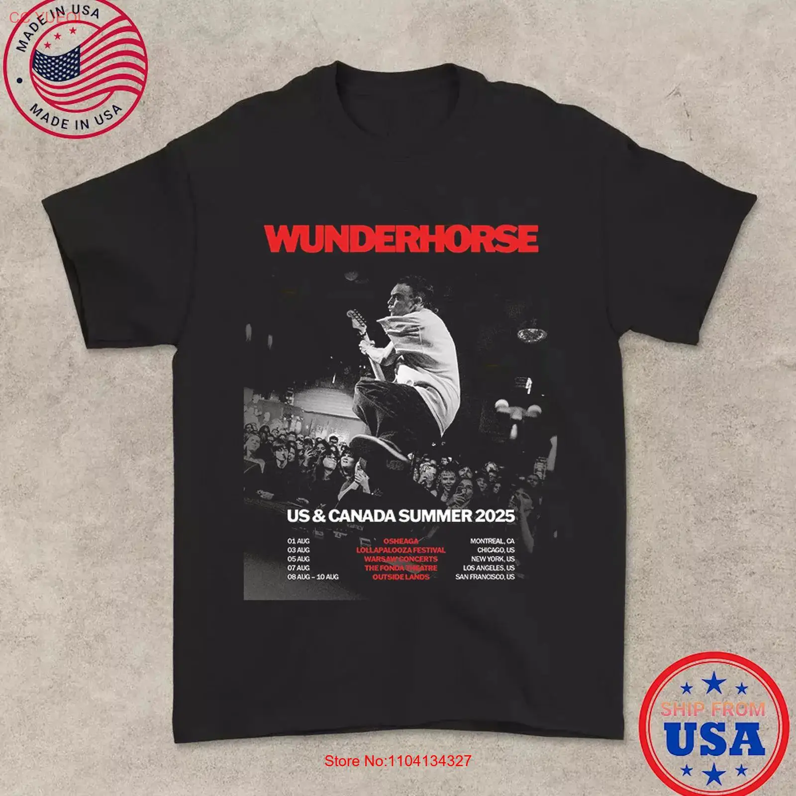 Mens Fashion Summer 2025 - Футболка Wunderhorse 2025 Tour SUMMER US