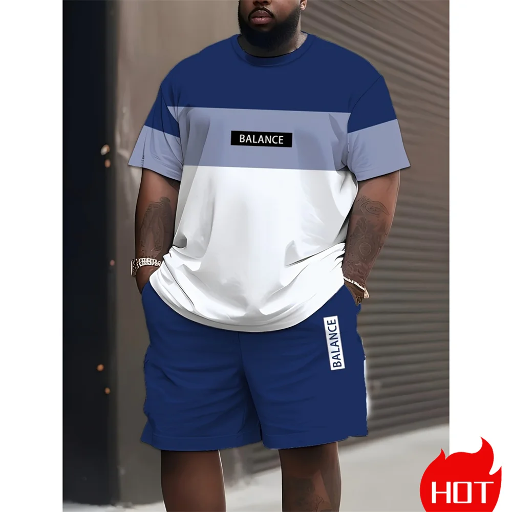 Men'S Fashion Plus - Мужской комплект футболок больших размеров, летний