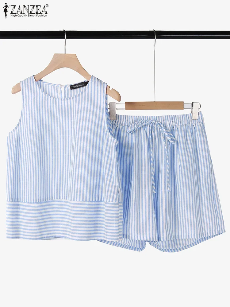 Mens Fashion Summer 2025 - ZANZEA, летние женские короткие костюмы, майка