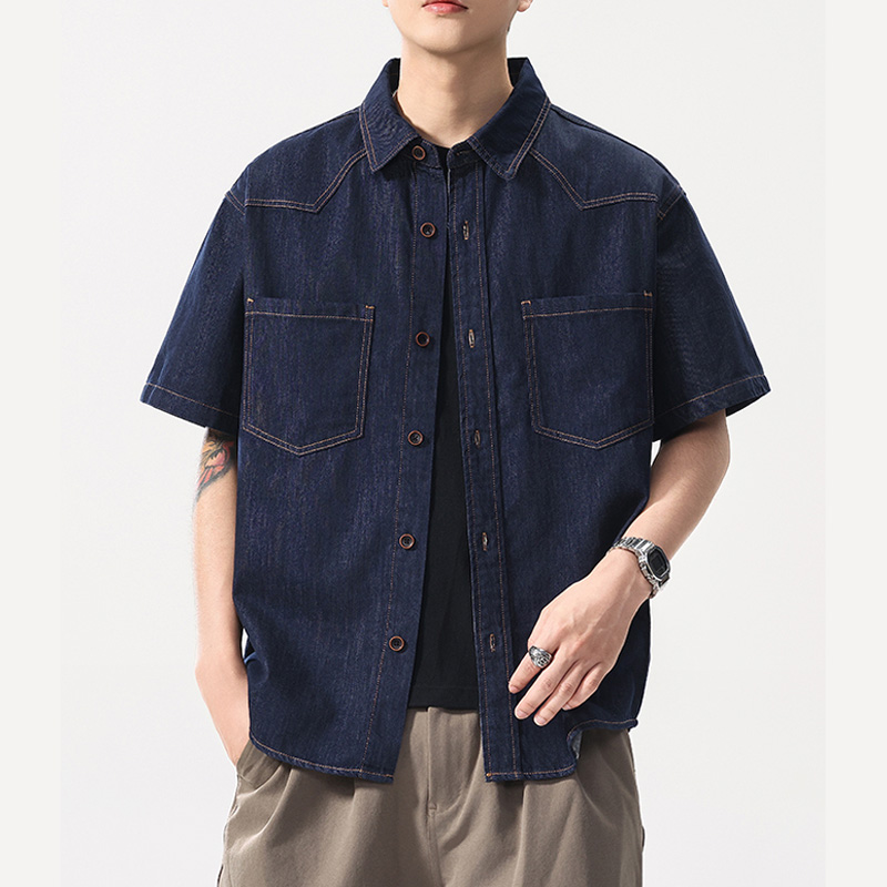Jeans Shirt Fashion For Men - Летняя легкая тонкая джинсовая рубашка, мужская