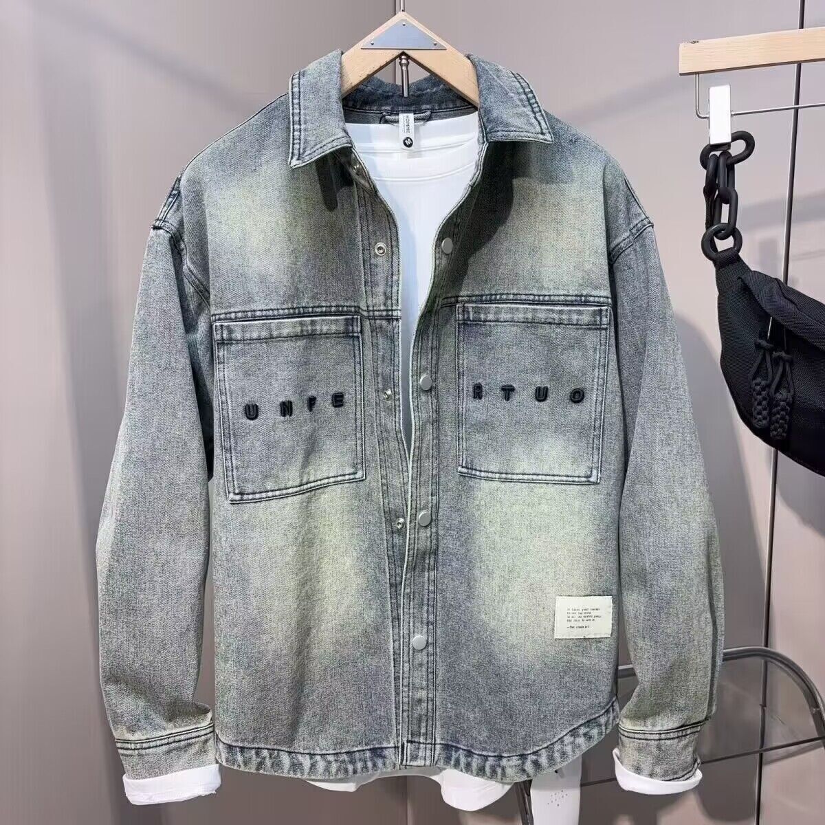 Jeans Shirt Fashion For Men - Винтажная чистая посадка, весенне-осенняя ковбойская джинсовая