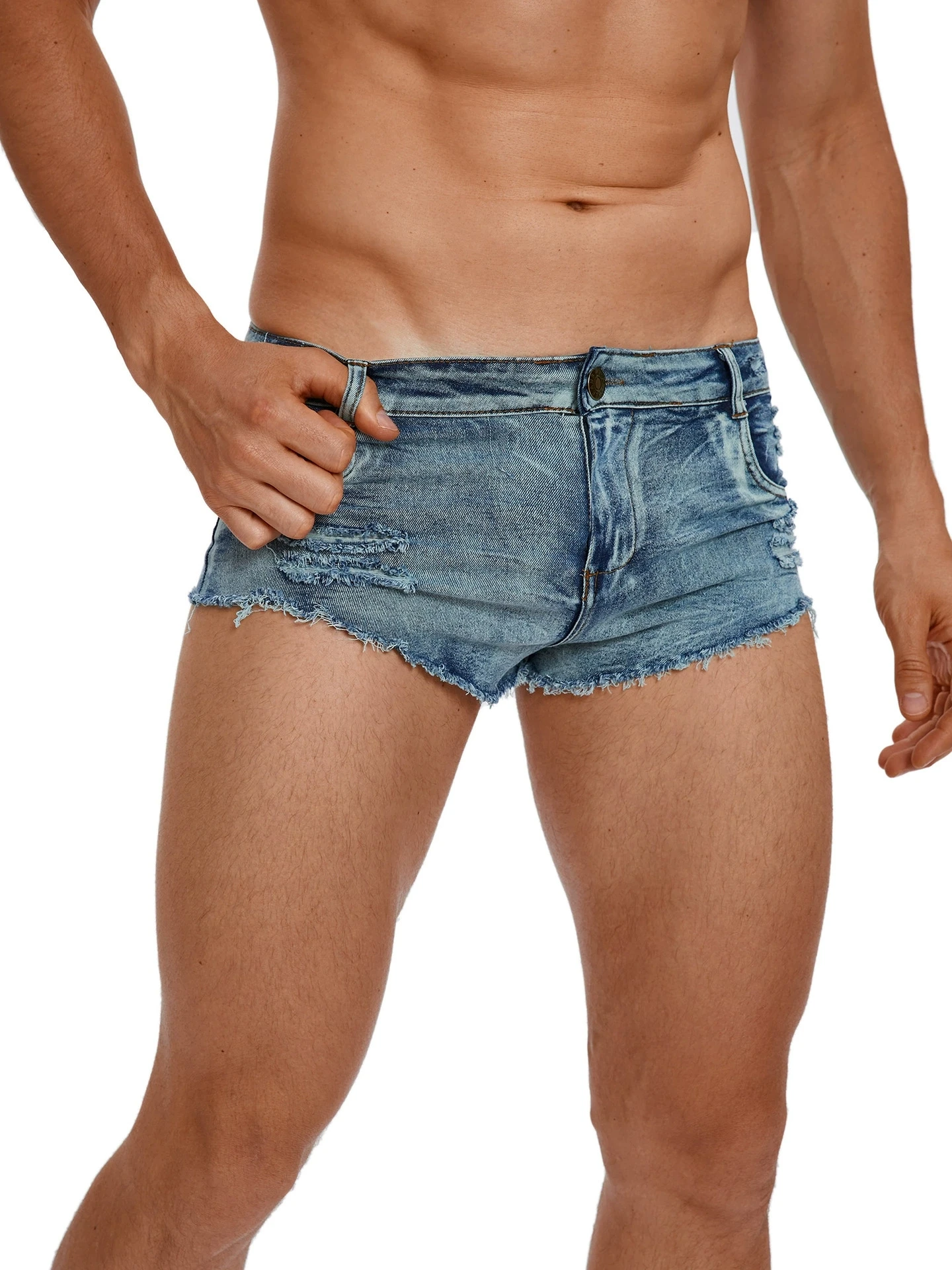 Men Fashion Jeans - Мужские джинсовые шорты с низкой талией,