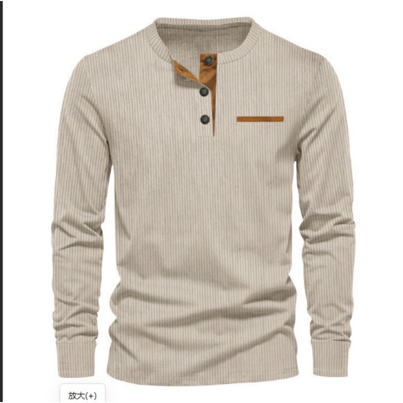 Mens Fashion Trend - Мужская вельветовая футболка с длинным рукавом