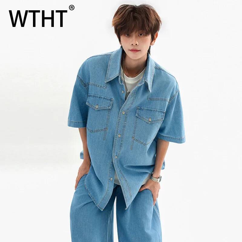 Jeans Shirt Fashion For Men - Модные мужские джинсовые рубашки WTHT с