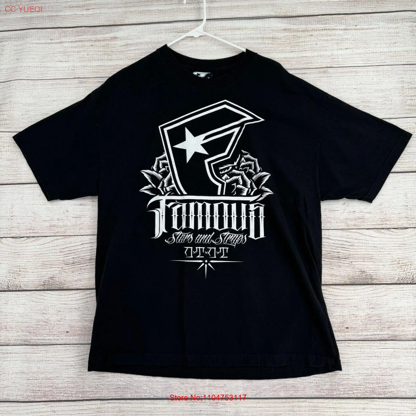 Mens Fashion Black Shirt - Винтажная футболка с логотипом знаменитых звезд
