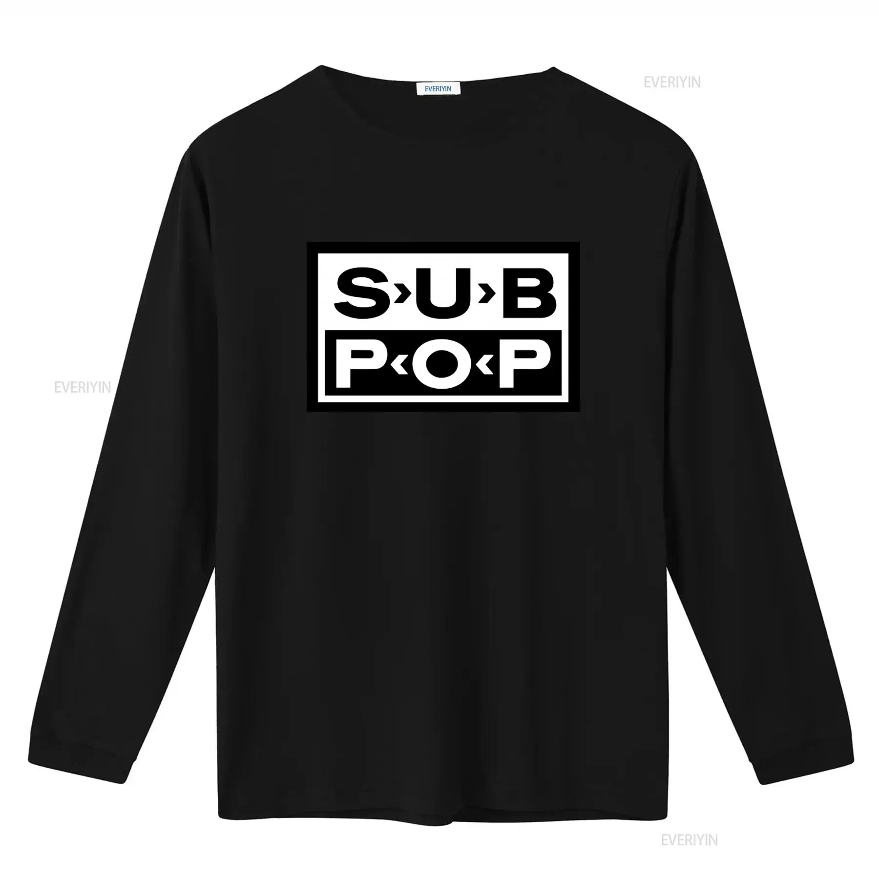 Футболка с логотипом Sub Pop,  – обзор и цена Mens Fashion Black Shirt