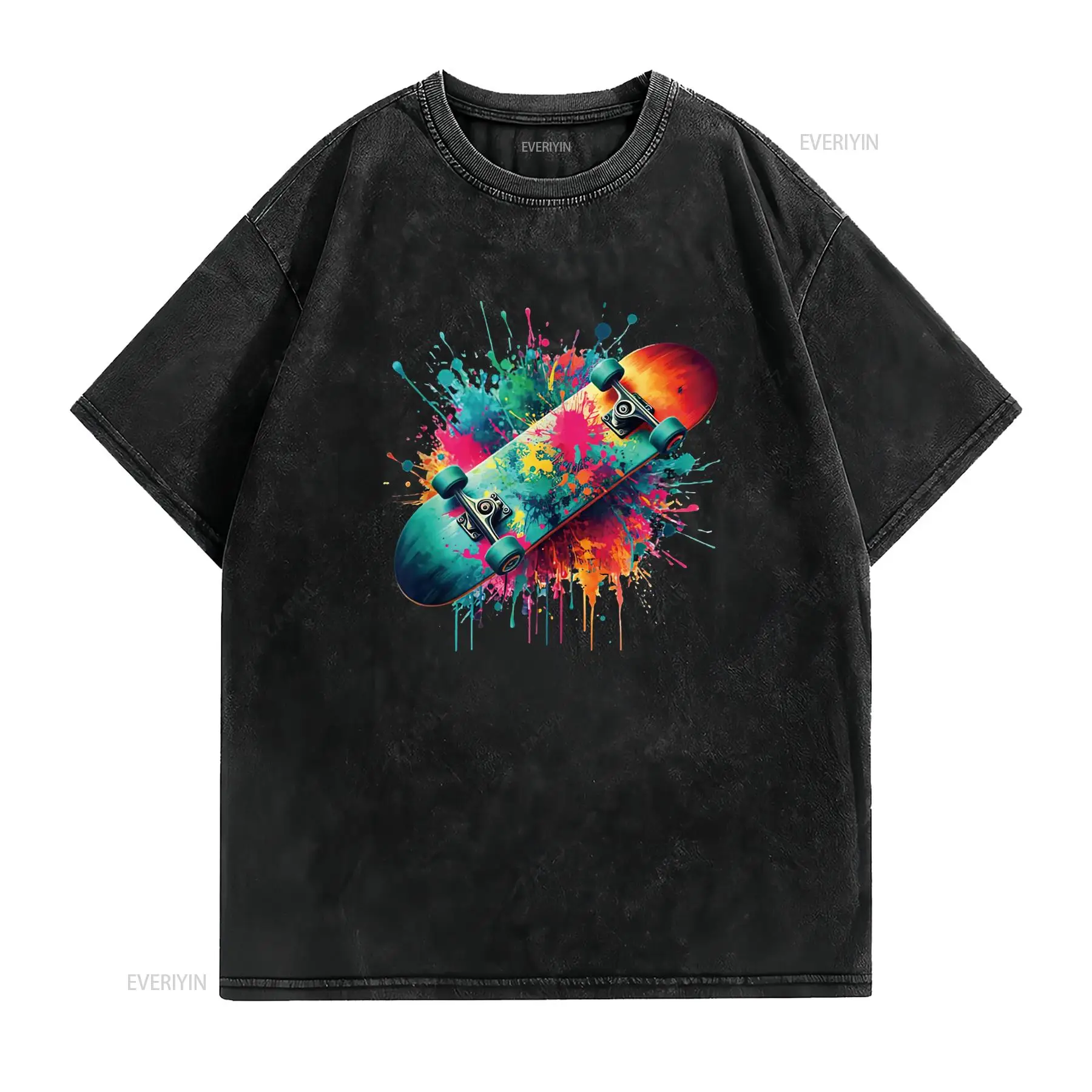 Крутой скейтбордист Art для ск – обзор и цена Mens Fashion Black Shirt