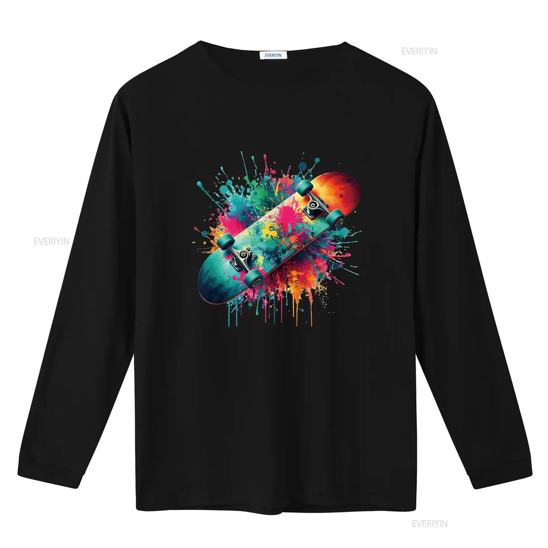 Крутой скейтбордист Art для ск – обзор и цена Mens Fashion Black Shirt