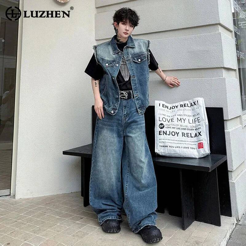 LUZHEN 2026 Летний джинсовый к – обзор и цена Men Fashion Jeans