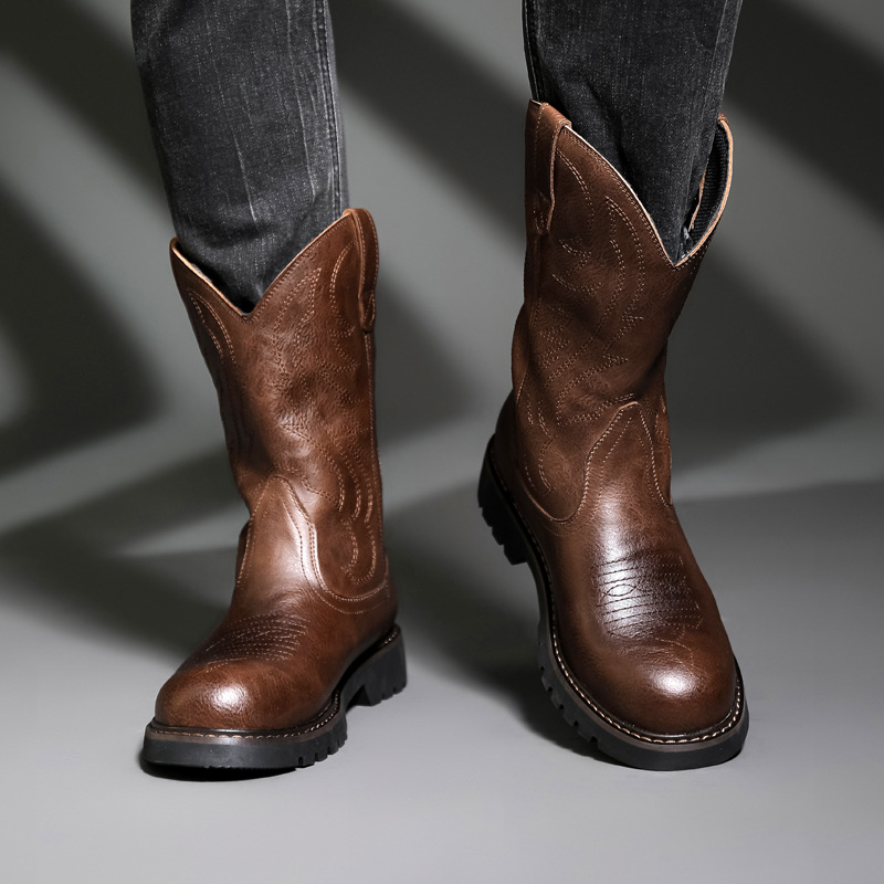 Модные мужские ковбойские сапо – обзор и цена Men Fashion Vintage