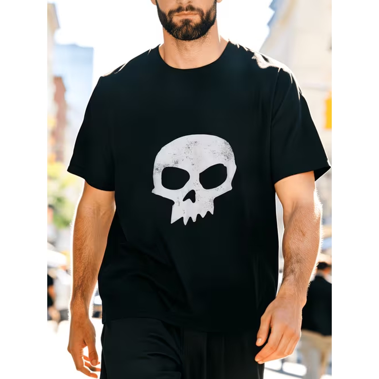 Мужская черная футболка с прин – обзор и цена Mens Fashion Black Shirt