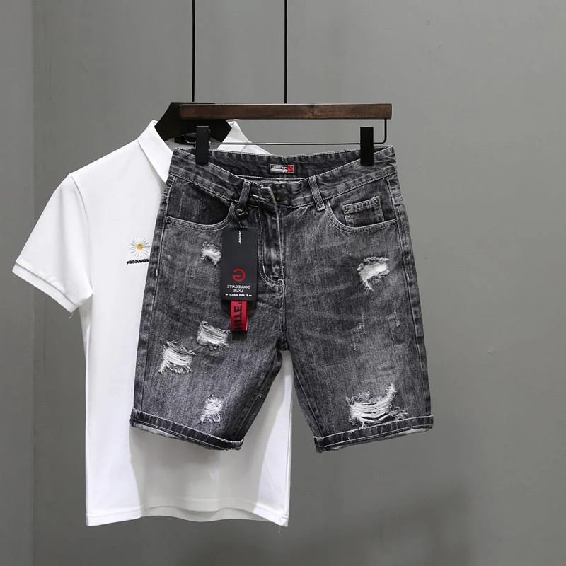 Шорты мужские рваные джинсовые – обзор и цена Men Fashion Jeans